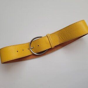 Roots Women's Yellow Leather Made in Canada Belt-Small